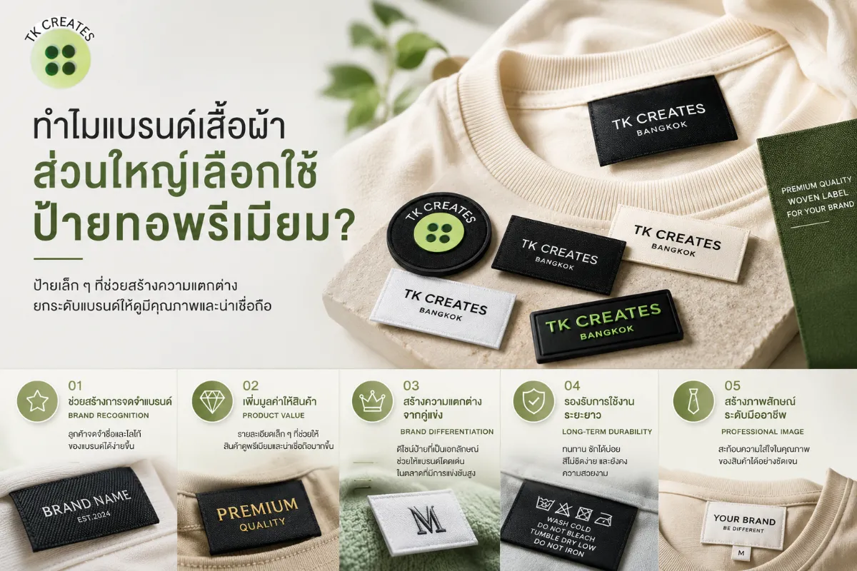 ทำไมแบรนด์เสื้อผ้าส่วนใหญ่เลือกใช้ป้ายทอพรีเมียม