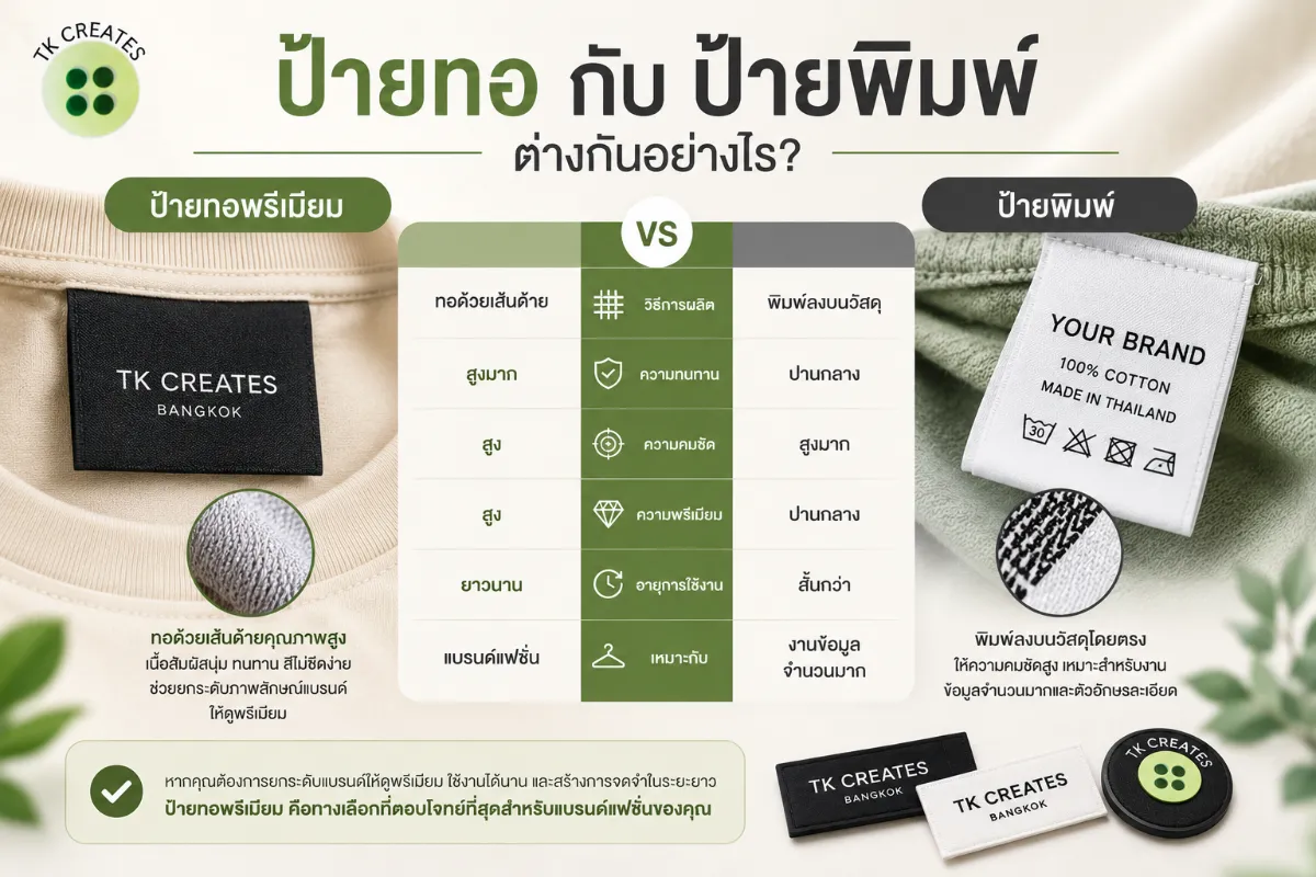 ป้ายทอ กับ ป้ายพิมพ์ ต่างกันอย่างไร?