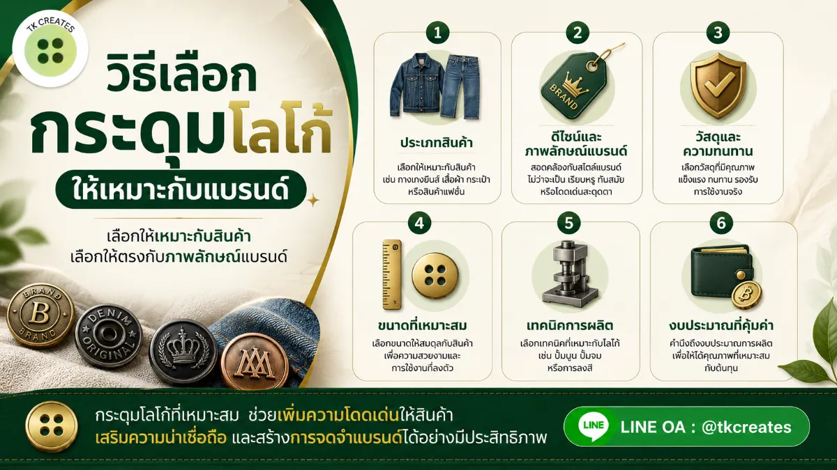 วิธีเลือกกระดุมโลโก้ให้เหมาะกับแบรนด์