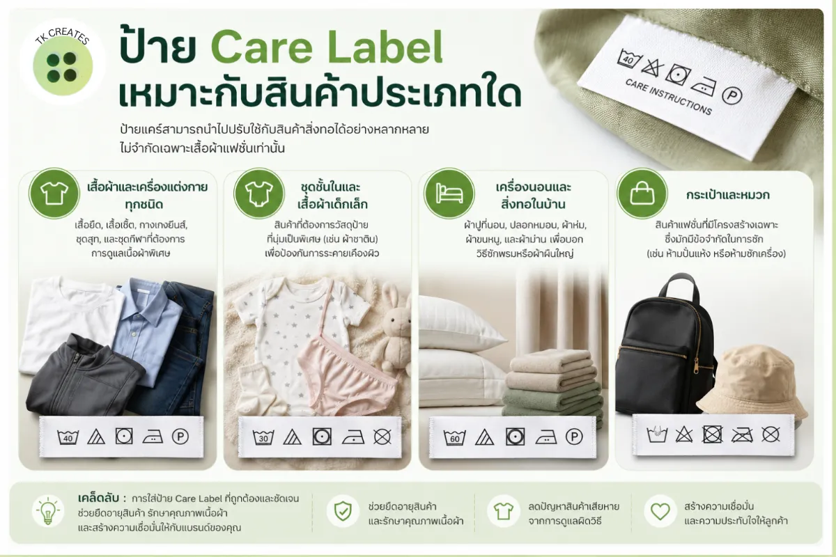 ป้าย Care Label เหมาะกับสินค้าประเภทใด